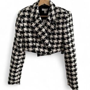Topshop super crop gingham blazer